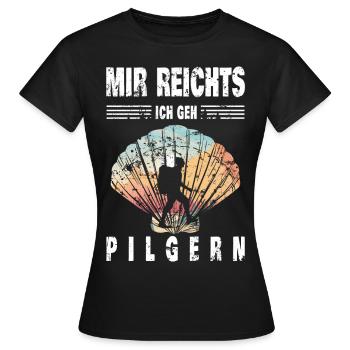 Pilgern - Frauen T-Shirt - Schwarz - Vorne - AI Model Female 172 dark (172cm)