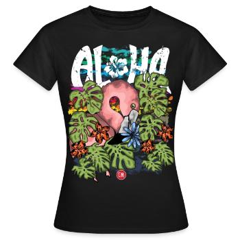 Aloha - Frauen T-Shirt - Schwarz - Vorne - AI Model Female 172 dark (172cm)