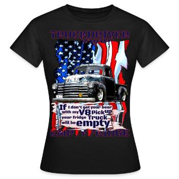 V8 Brummi livre réfrigérateur bière froide - T-shirt Femme - noir - Devant - AI Model Female 172 dark (172cm)