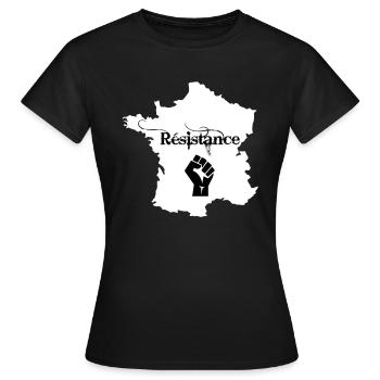 Résistance France - T-shirt Femme - noir - Devant - AI Model Female 172 dark (172cm)