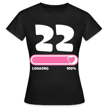 22nd birthday 22 years - Women's T-Shirt - black - Front - AI Model Female 172 dark (172cm)