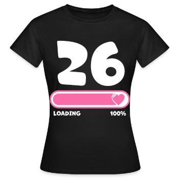 26th birthday 26 years - Women's T-Shirt - black - Front - AI Model Female 172 dark (172cm)