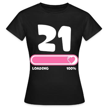 21st birthday 21 years - Women's T-Shirt - black - Front - AI Model Female 172 dark (172cm)