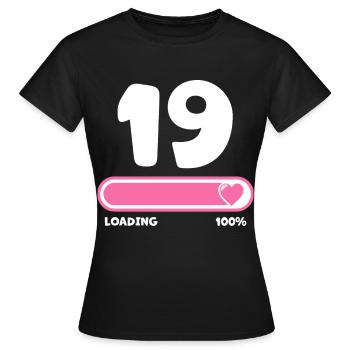 19th birthday 19 years - Women's T-Shirt - black - Front - AI Model Female 172 dark (172cm)