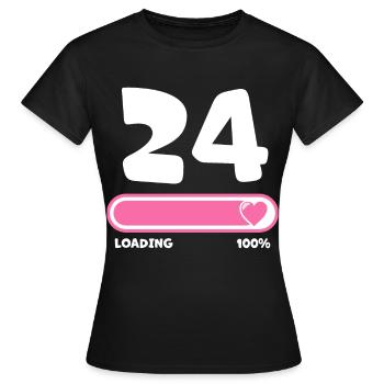 24th birthday 24 years - Women's T-Shirt - black - Front - AI Model Female 172 dark (172cm)