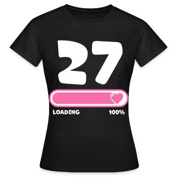 27th birthday 27 years - Women's T-Shirt - black - Front - AI Model Female 172 dark (172cm)