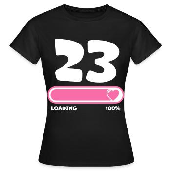 23rd birthday 23 years - Women's T-Shirt - black - Front - AI Model Female 172 dark (172cm)
