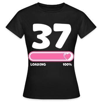 37th birthday 37 years - Women's T-Shirt - black - Front - AI Model Female 172 dark (172cm)