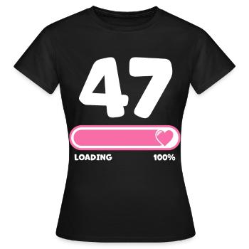 47th birthday 47 years - Women's T-Shirt - black - Front - AI Model Female 172 dark (172cm)
