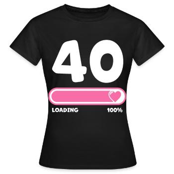40th birthday 40 years - Women's T-Shirt - black - Front - AI Model Female 172 dark (172cm)