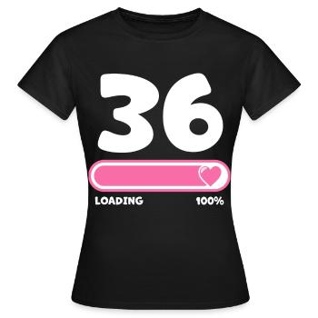 36e anniversaire 36 ans - T-shirt Femme - noir - Devant - AI Model Female 172 dark (172cm)
