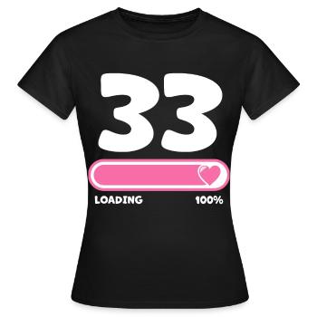 33ème anniversaire 33 ans - T-shirt Femme - noir - Devant - AI Model Female 172 dark (172cm)