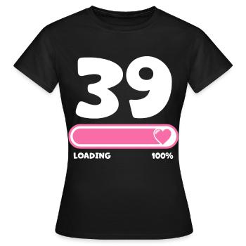 39e anniversaire 39 ans - T-shirt Femme - noir - Devant - AI Model Female 172 dark (172cm)