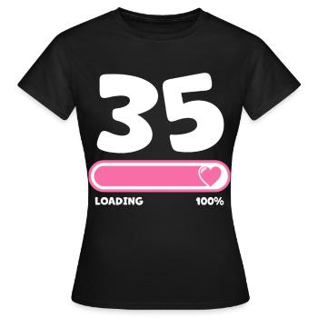 35e anniversaire 35 ans - T-shirt Femme - noir - Devant - AI Model Female 172 dark (172cm)