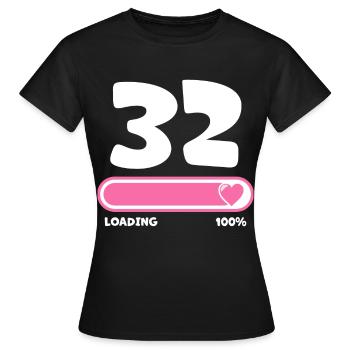 32ème anniversaire 32 ans - T-shirt Femme - noir - Devant - AI Model Female 172 dark (172cm)