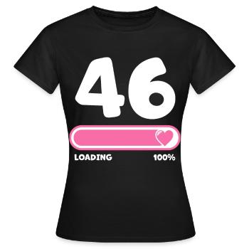 46th birthday 46 years - Women's T-Shirt - black - Front - AI Model Female 172 dark (172cm)
