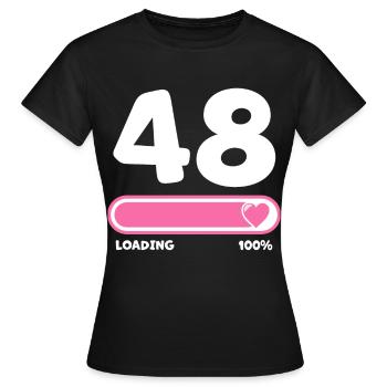 48th birthday 48 years - Women's T-Shirt - black - Front - AI Model Female 172 dark (172cm)