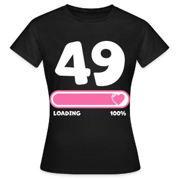 49th birthday 49 years - Women's T-Shirt - black - Front - AI Model Female 172 dark (172cm)