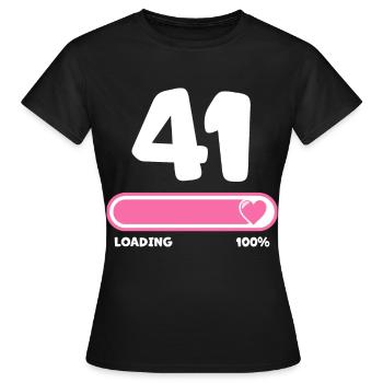 41st birthday 41 years - Women's T-Shirt - black - Front - AI Model Female 172 dark (172cm)