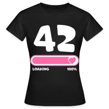 42nd birthday 42 years - Women's T-Shirt - black - Front - AI Model Female 172 dark (172cm)