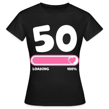50th birthday 50 years - Women's T-Shirt - black - Front - AI Model Female 172 dark (172cm)