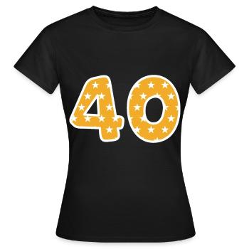 Vierzig - Frauen T-Shirt - Schwarz - Vorne - AI Model Female 172 dark (172cm)