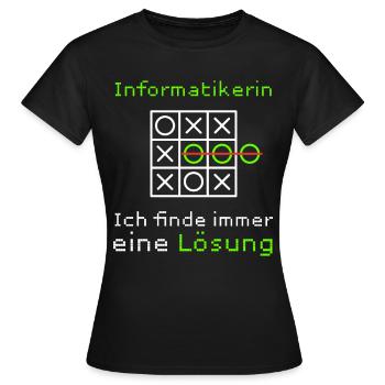 Informatikerin Informatik Student Lustiger Spruch - Frauen T-Shirt - Schwarz - Vorne - AI Model Female 172 dark (172cm)