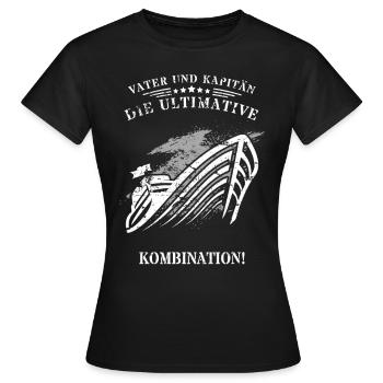Vater und Kapitän: Die ultimative Kombination! - Frauen T-Shirt - Schwarz - Vorne - AI Model Female 172 dark (172cm)
