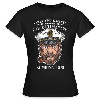 Vater und Kapitän: Die ultimative Kombination! - Frauen T-Shirt - Schwarz - Vorne - AI Model Female 172 dark (172cm)