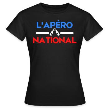 APERO NATIONAL - T-shirt Femme - noir - Devant - AI Model Female 172 dark (172cm)