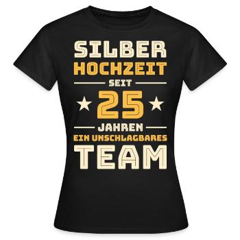 Silberhochzeit 25 Jahre Verheiratet Geschenk - Frauen T-Shirt - Schwarz - Vorne - AI Model Female 172 dark (172cm)