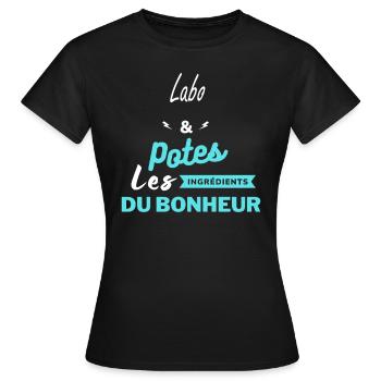potes les ingrédients du bonheur Labo - T-shirt Femme - noir - Devant - AI Model Female 172 dark (172cm)