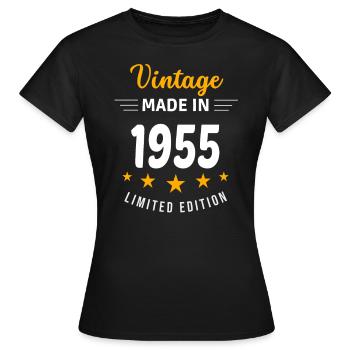 Jahrgang 1955 - Frauen T-Shirt - Schwarz - Vorne - AI Model Female 172 dark (172cm)