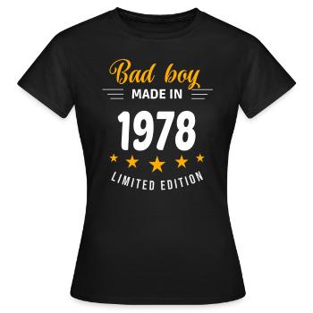 Bad boy made in 1978 - Women's T-Shirt - black - Front - AI Model Female 172 dark (172cm)