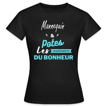 potes les ingrédients du bonheur Mannequin - T-shirt Femme - noir - Devant - AI Model Female 172 dark (172cm)