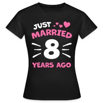 8. Hochzeitstag Ehepaar Geschenk - Frauen T-Shirt - Schwarz - Vorne - AI Model Female 172 dark (172cm)