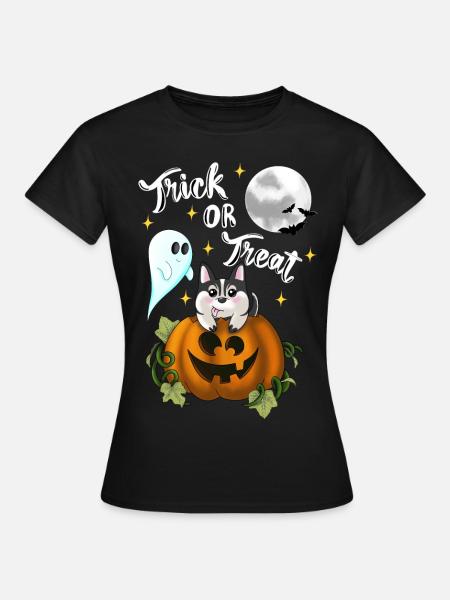 Trick or treat Hund weiß - Frauen T-Shirt - Schwarz