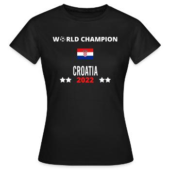 Kroatien Weltmeister 2022 - Frauen T-Shirt - Schwarz - Vorne - AI Model Female 172 dark (172cm)