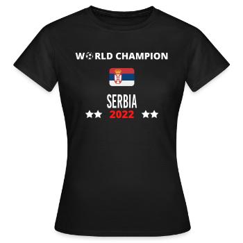 Serbien Weltmeister 2022 - Frauen T-Shirt - Schwarz - Vorne - AI Model Female 172 dark (172cm)