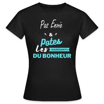 potes les ingrédients du bonheur Pas Envie - T-shirt Femme - noir - Devant - AI Model Female 172 dark (172cm)