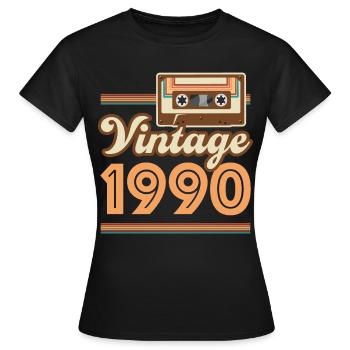 1990 Year of construction vintage - Women's T-Shirt - black - Front - AI Model Female 172 dark (172cm)