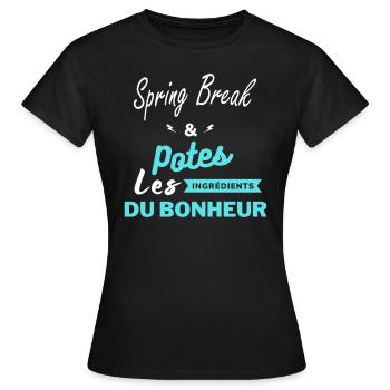 potes les ingrédients du bonheur Spring Break - T-shirt Femme - noir - Devant - AI Model Female 172 dark (172cm)