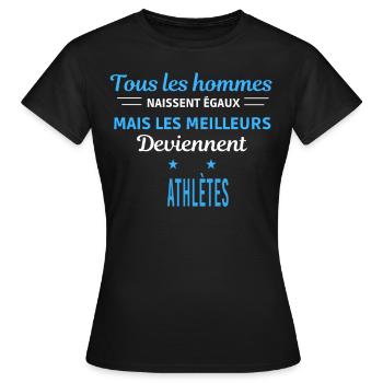 tous les hommes naissent égaux Athlètes - T-shirt Femme - noir - Devant - AI Model Female 172 dark (172cm)