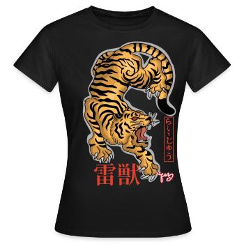 Raijū Yokai - Frauen T-Shirt - Schwarz - Vorne - AI Model Female 172 dark (172cm)
