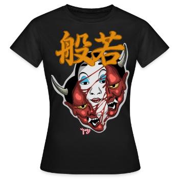 Ko omote hannya - T-shirt Femme - noir - Devant - AI Model Female 172 dark (172cm)