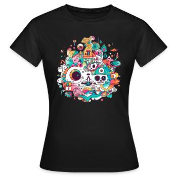 Trippy design - T-shirt Femme - noir - Devant - AI Model Female 172 dark (172cm)