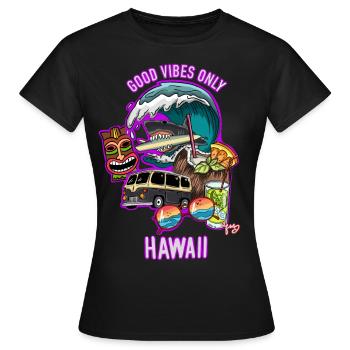 good vibes - Women's T-Shirt - black - Front - AI Model Female 172 dark (172cm)