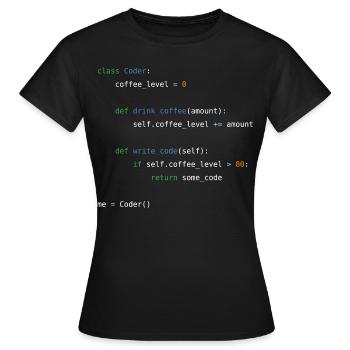 Codeur - T-shirt Femme - noir - Devant - AI Model Female 172 dark (172cm)