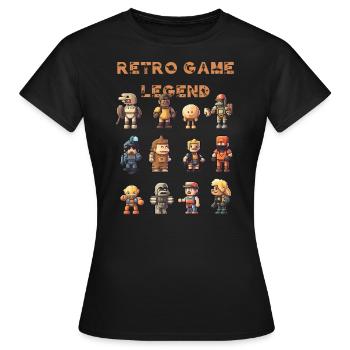 Légendes du jeu rétro - T-shirt Femme - noir - Devant - AI Model Female 172 dark (172cm)
