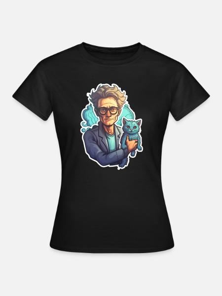Schrödinger and his cat - Women's T-Shirt - black